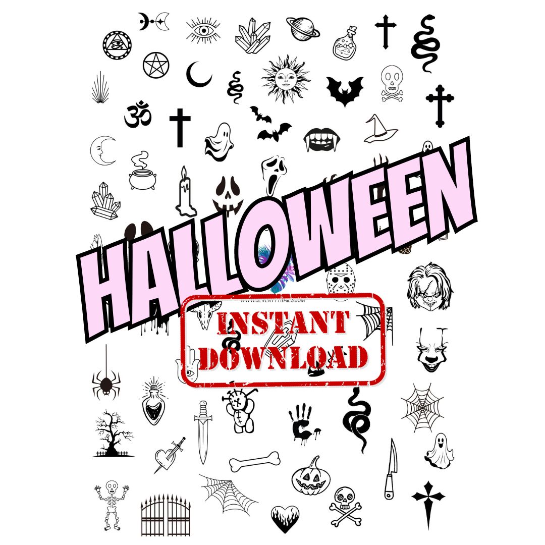 DIGITAL DOWNLOAD - Laminated Nail Art Practice Sheet - Halloween