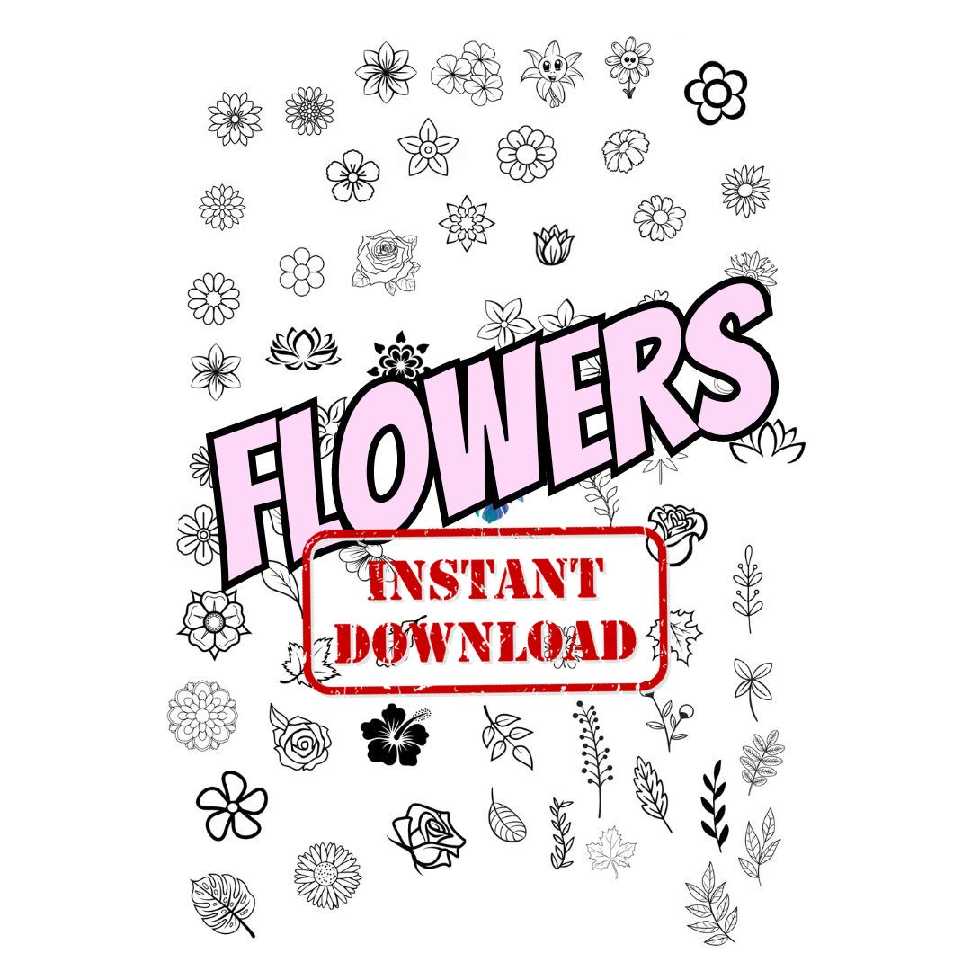 DIGITAL DOWNLOAD - Laminated Nail Art Practice Sheet - Flowers/Leaves