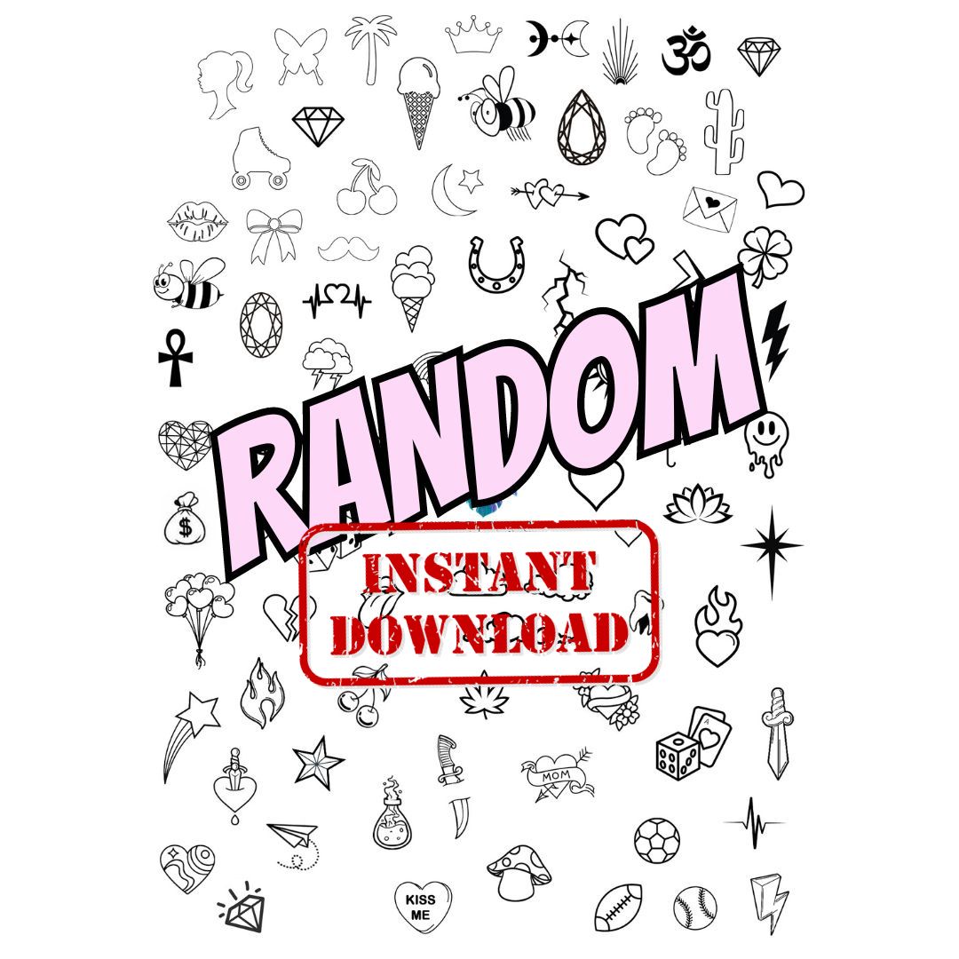 DIGITAL DOWNLOAD - Laminated Nail Art Practice Sheet - Random