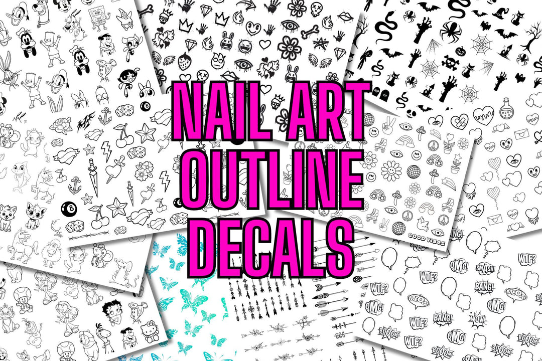 Nail Art Outline Decal Sheets