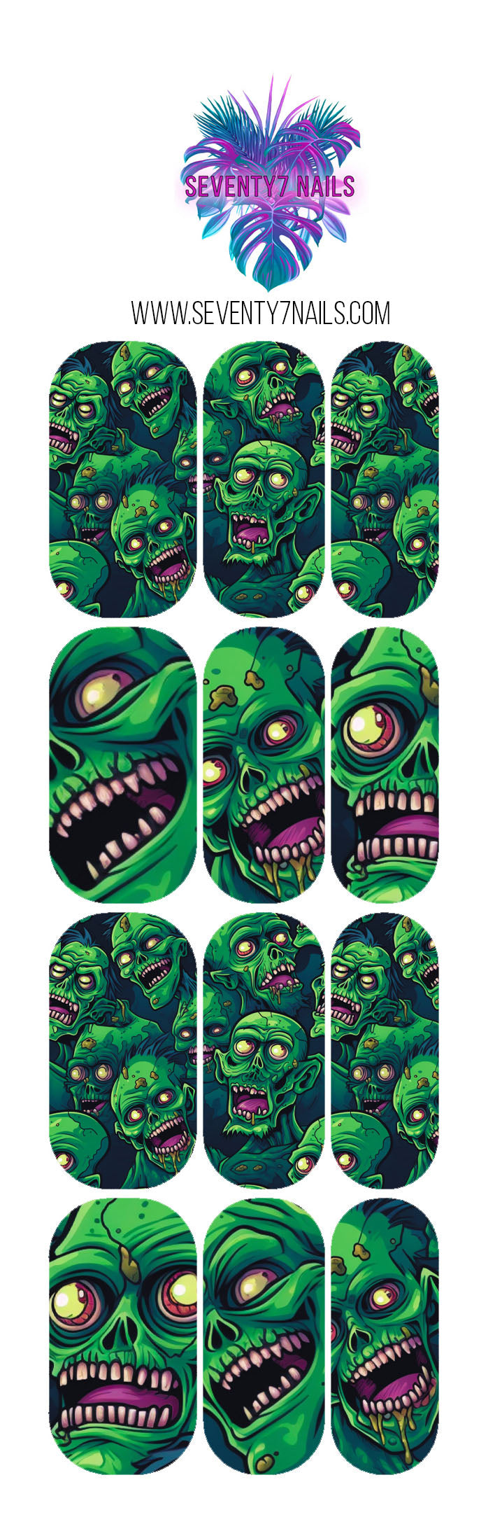Waterslide Nail Decals - Zombies