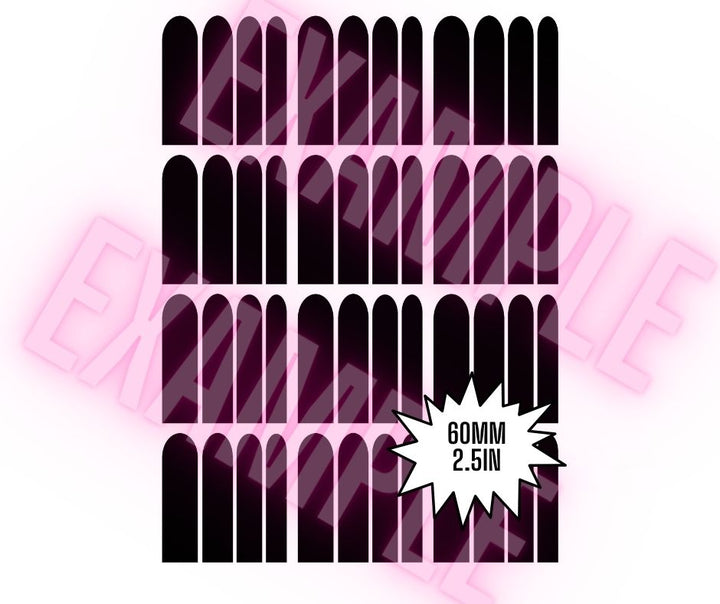 Editable Nail Decal Template - 60MM LONG SQUARE