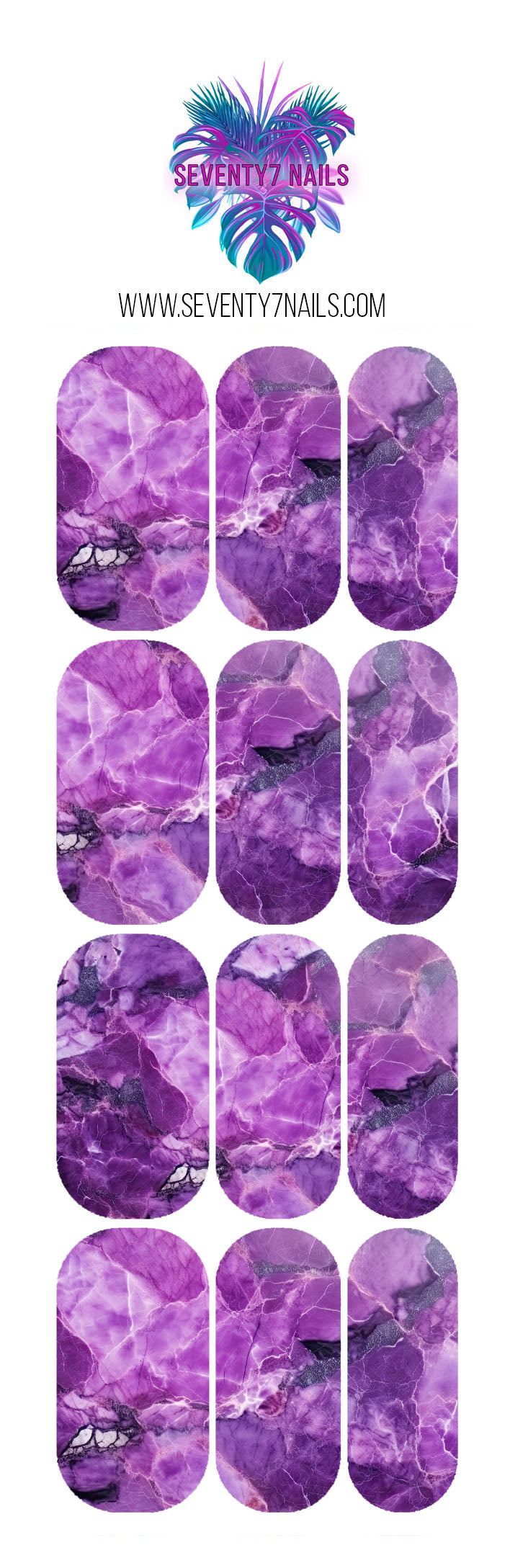 Waterslide Nail Decals - Amethyst