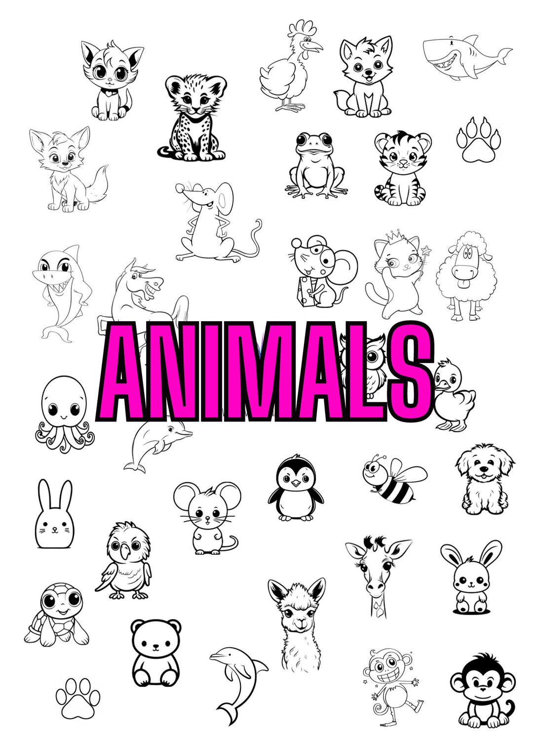 Laminated Single Nail Art Practice Sheet - Animals