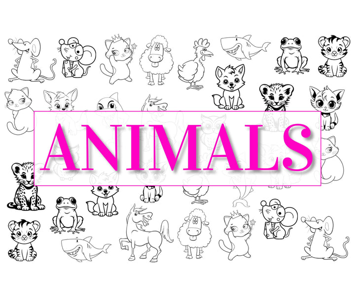 Nail Art Outline Decals - ANIMALS