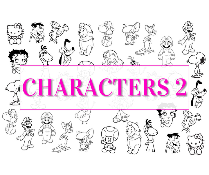 Nail Art Outline Decals - CHARACTERS 2