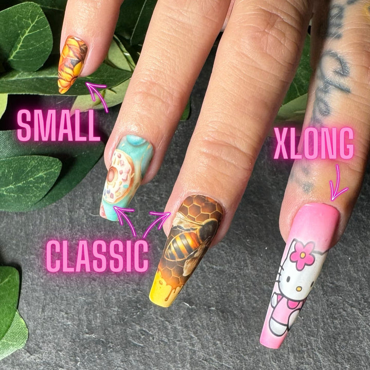 Waterslide Nail Decals - Love Coffins (Clear Background)