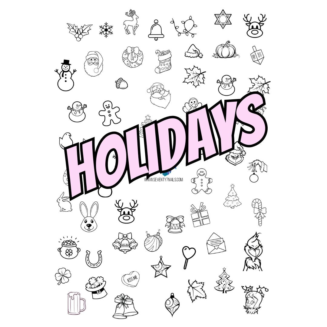 Laminated Nail Art Practice Sheet Booklet