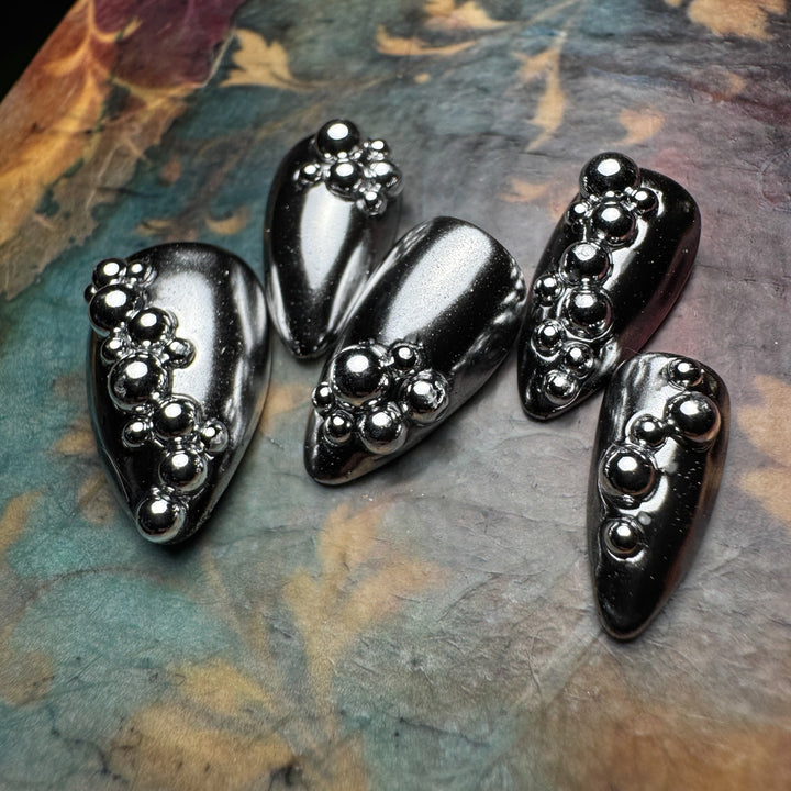 Custom Luxury Press On Nails - Stellar Obsidian