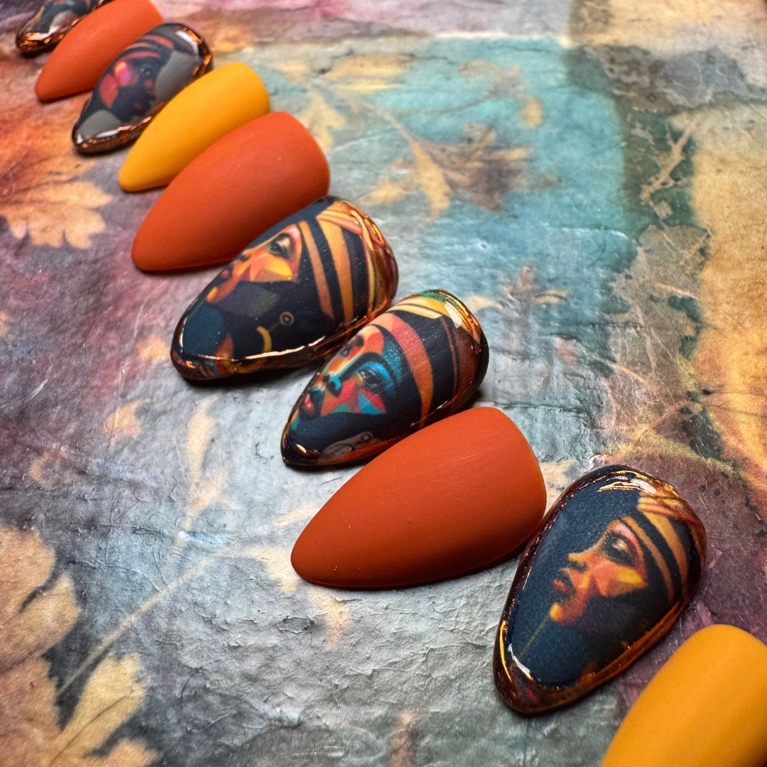 Custom Luxury Press On Nails - Ready To Ship - Sunset Goddess