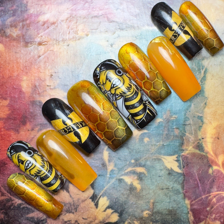 Custom Luxury Press On Nails - Ready To Ship - Killer Bees