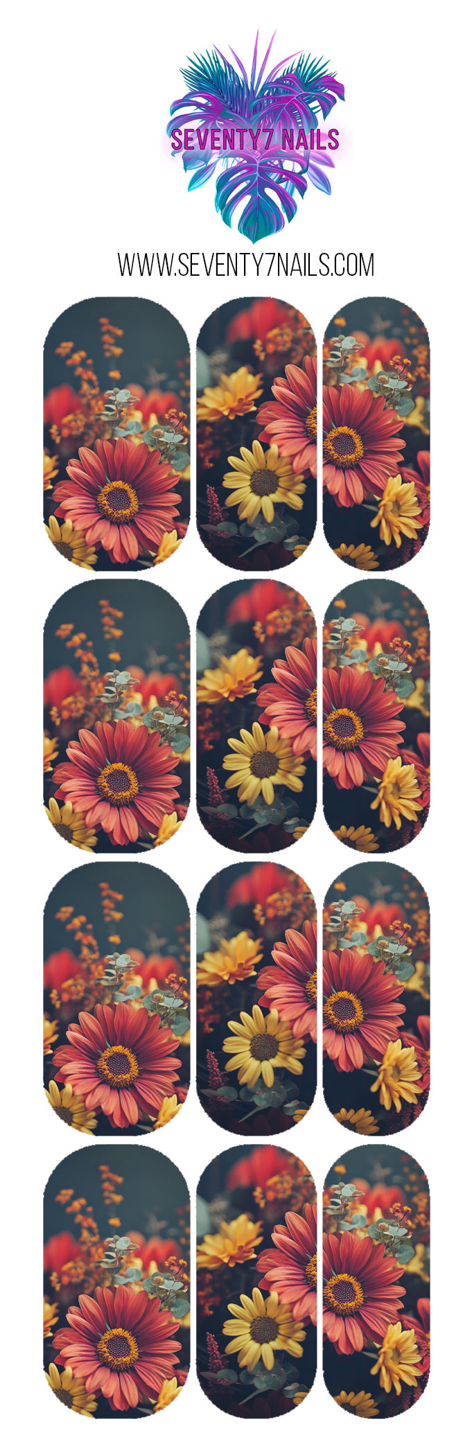 Waterslide Nail Decals - Autumn Bouquet