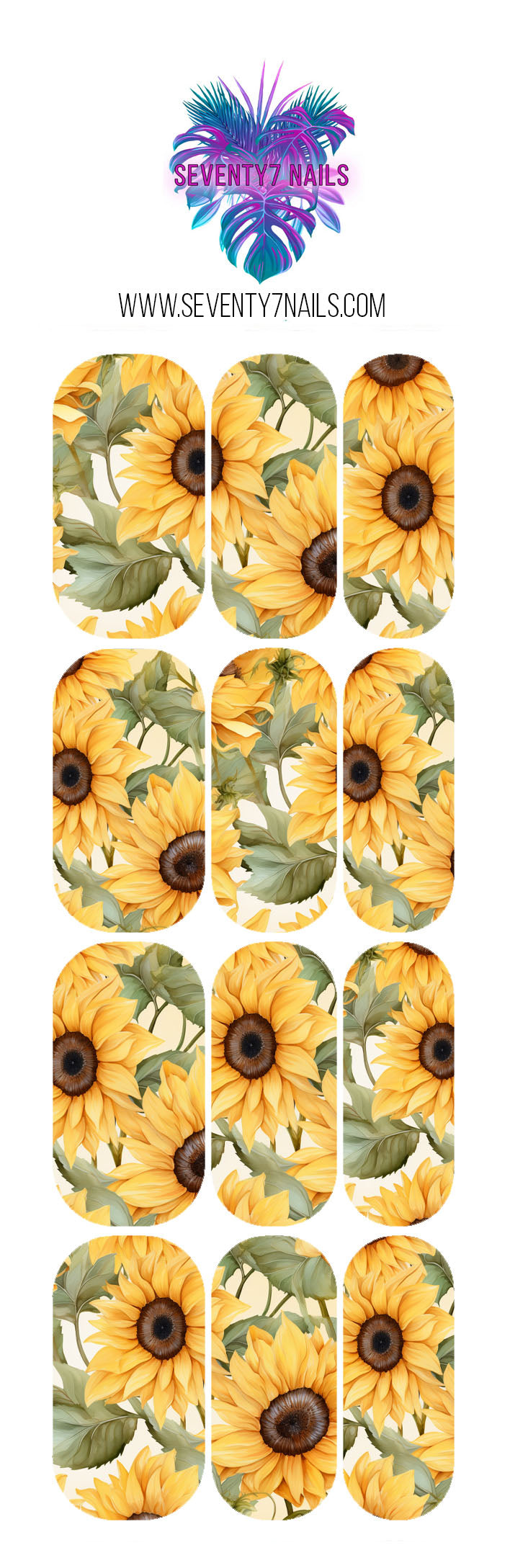 Waterslide Nail Decals - Bright Sunflowers