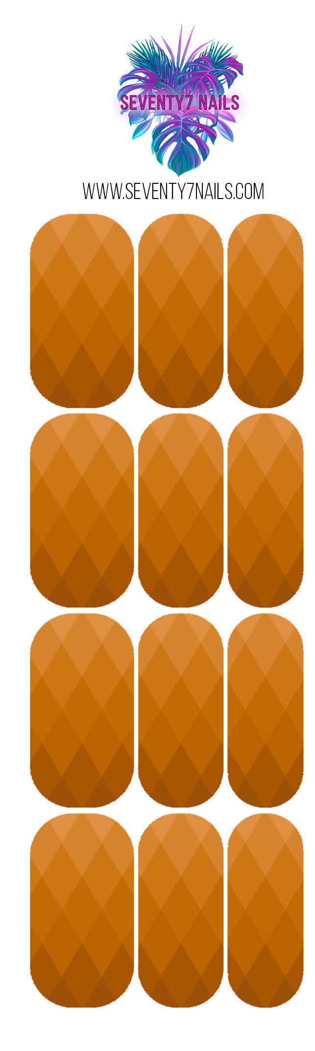 Waterslide Nail Decals - Diamond Ombre Brown