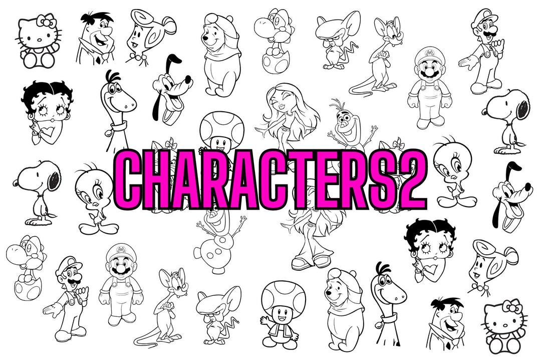 Nail Art Outline Decals - CHARACTERS 2