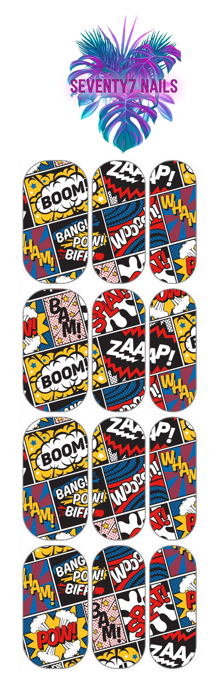 Waterslide Nail Decals - Comic Books