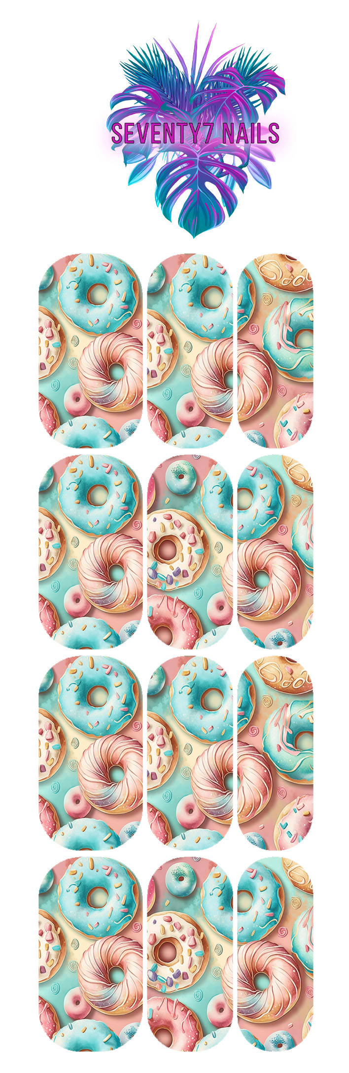 Waterslide Nail Decals - Donuts