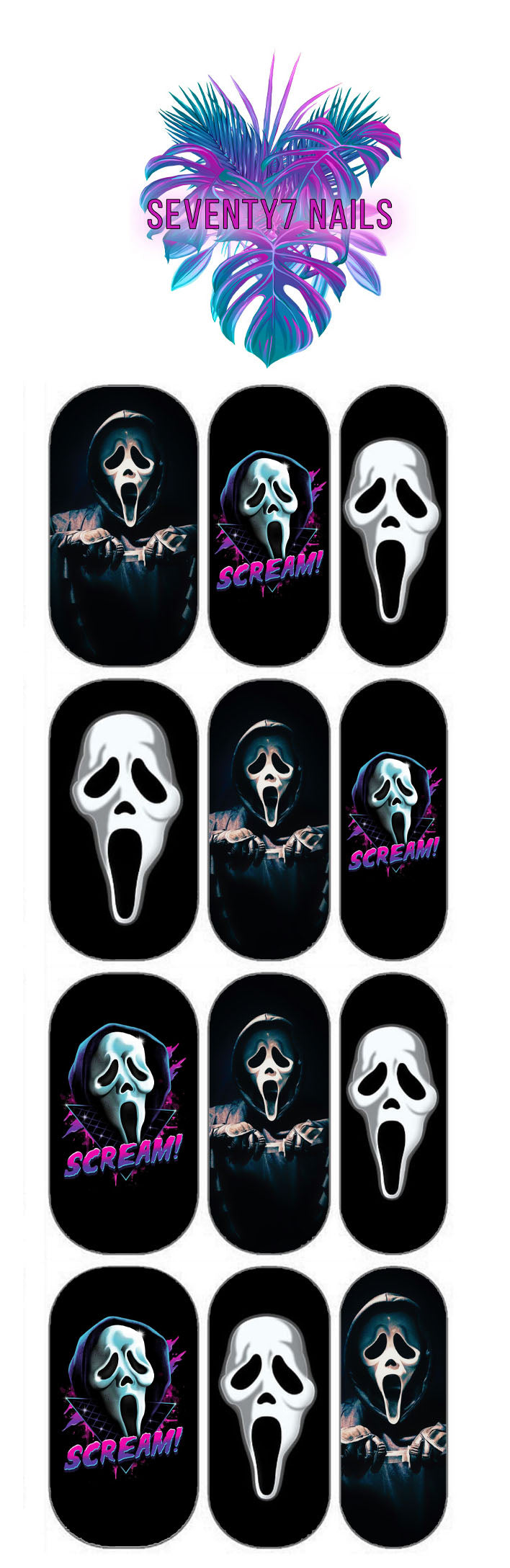 Waterslide Nail Decals - Ghostface
