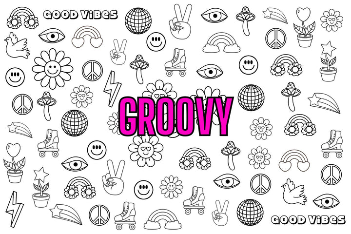 Nail Art Outline Decals - GROOVY