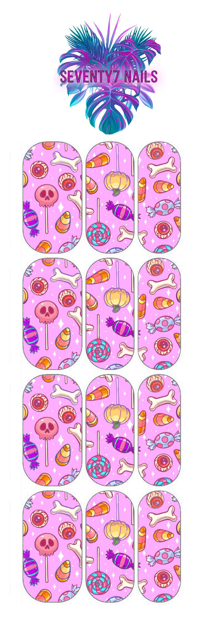 Waterslide Nail Decals - Halloween Candy
