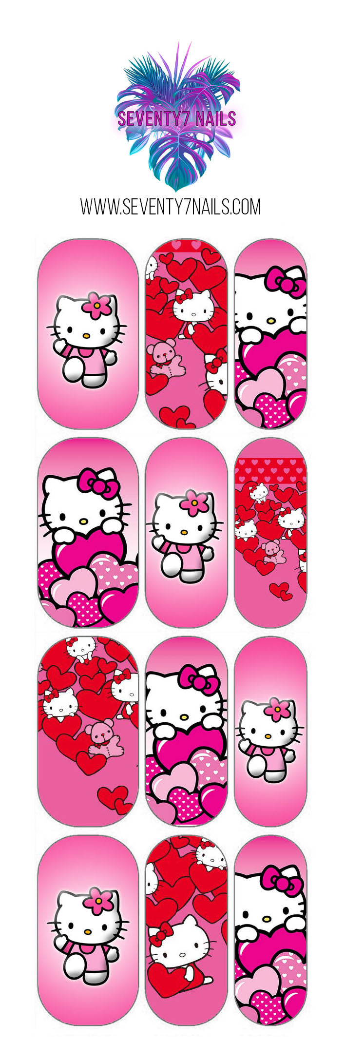 Waterslide Nail Decals - Hey Kitty