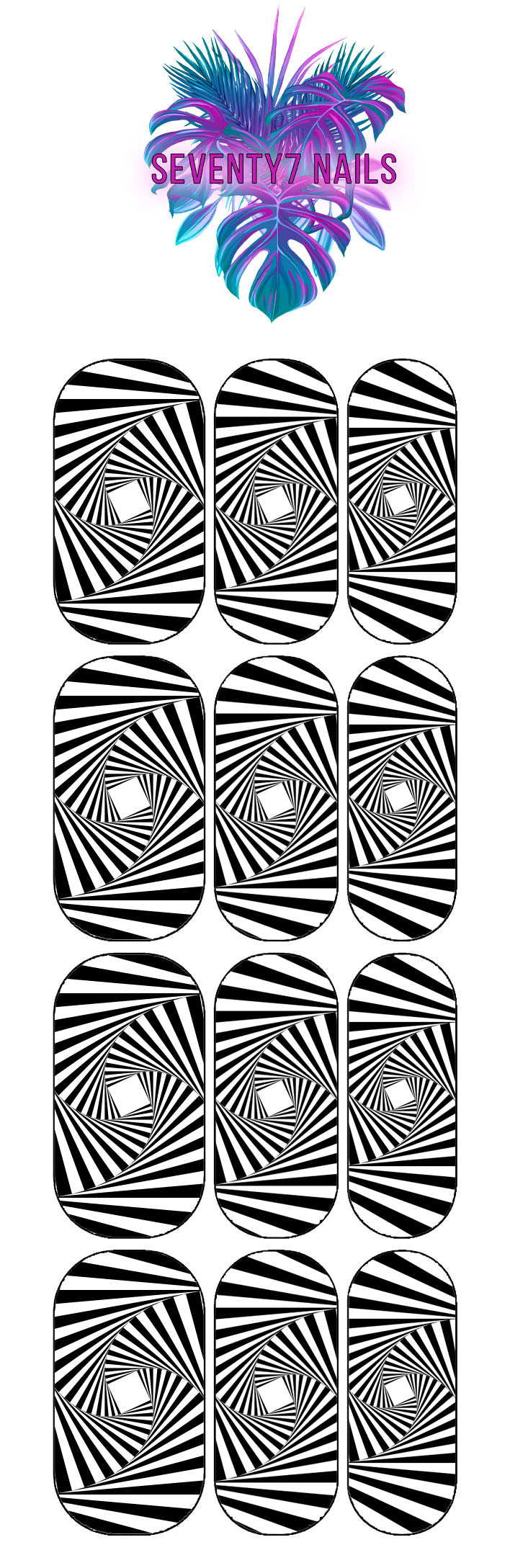 Waterslide Nail Decals - Optical Illusion
