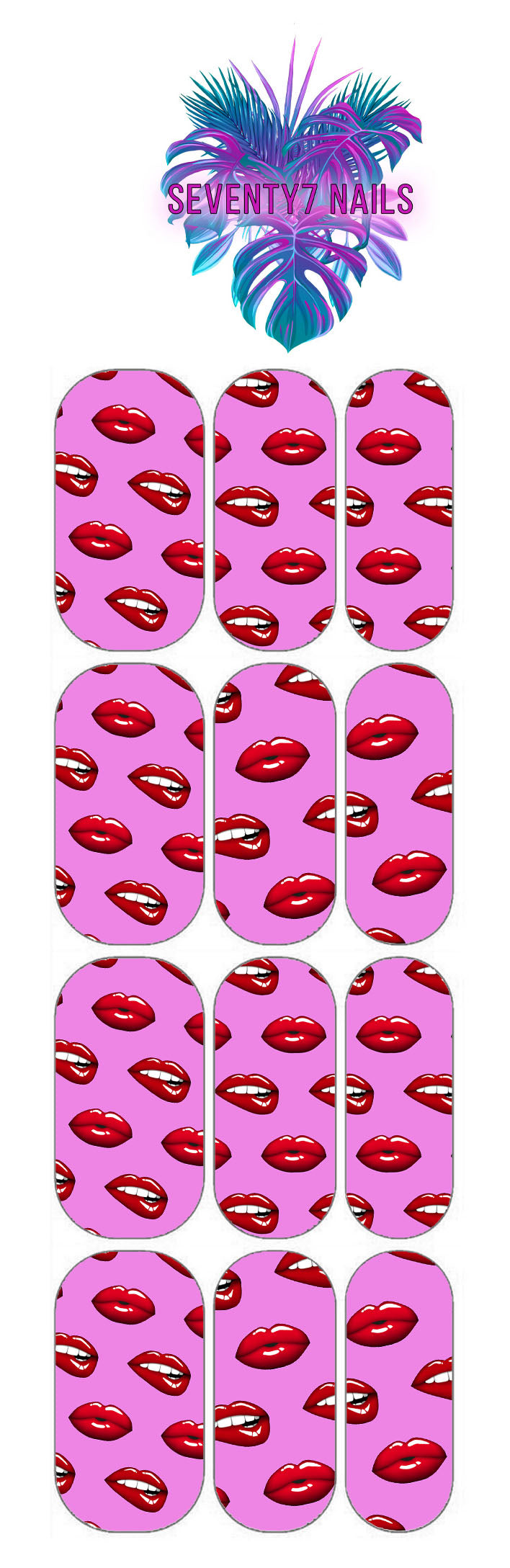 Waterslide Nail Decals - Hot Lips