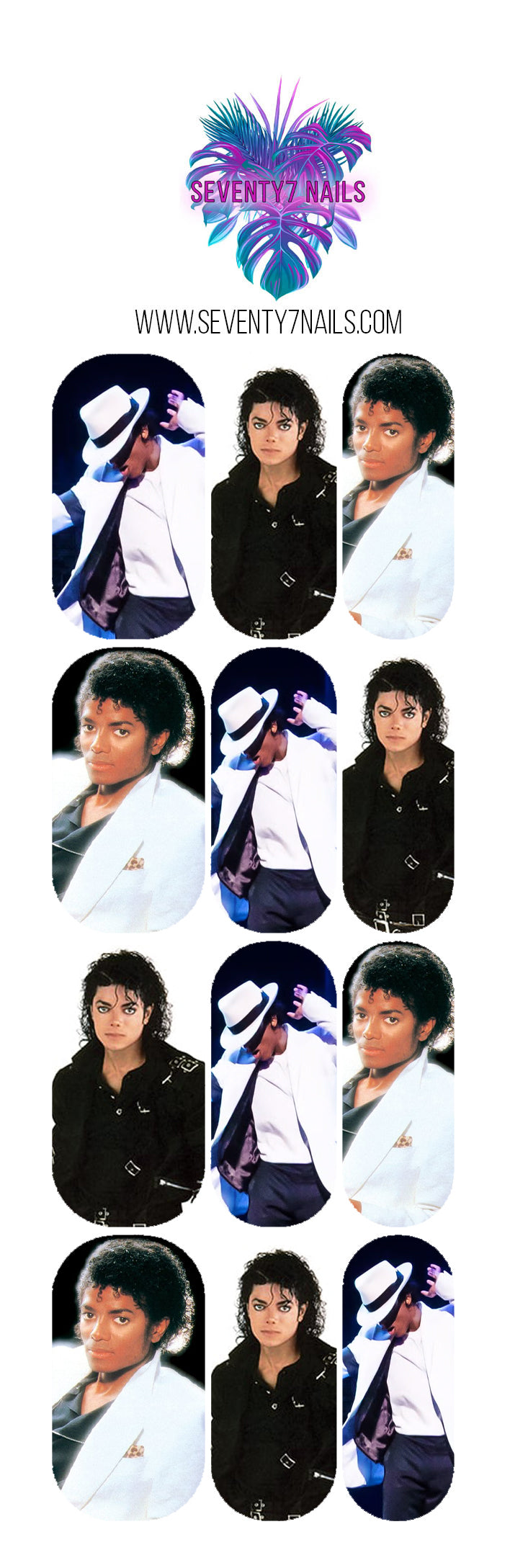 Waterslide Nail Decals - Michael Jackson