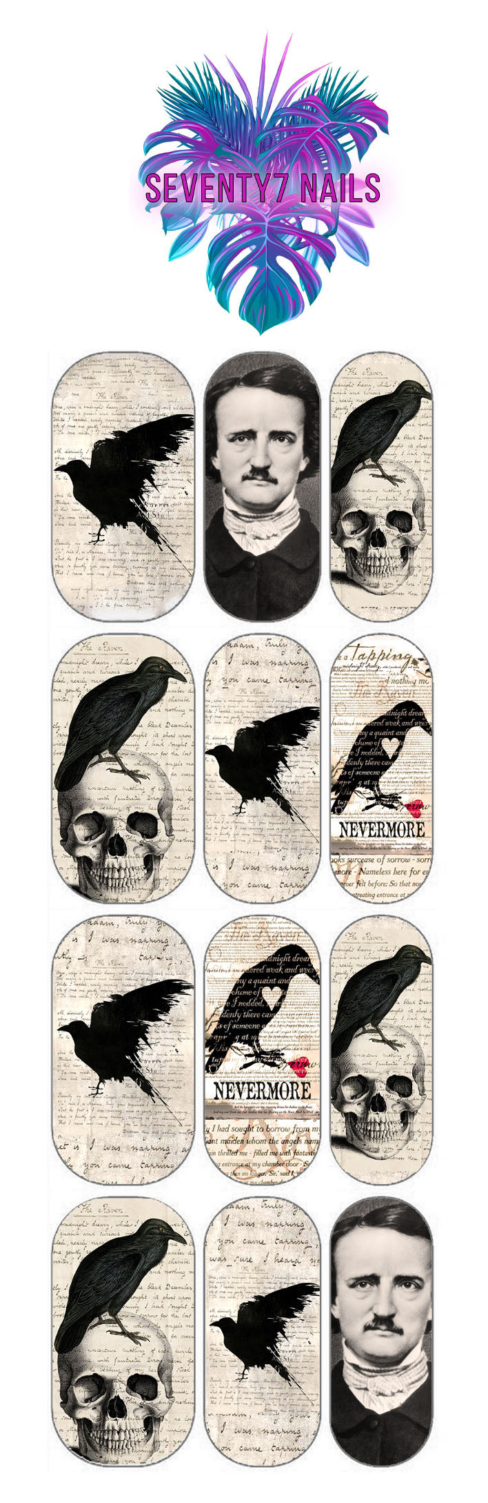 Waterslide Nail Decals - Nevermore