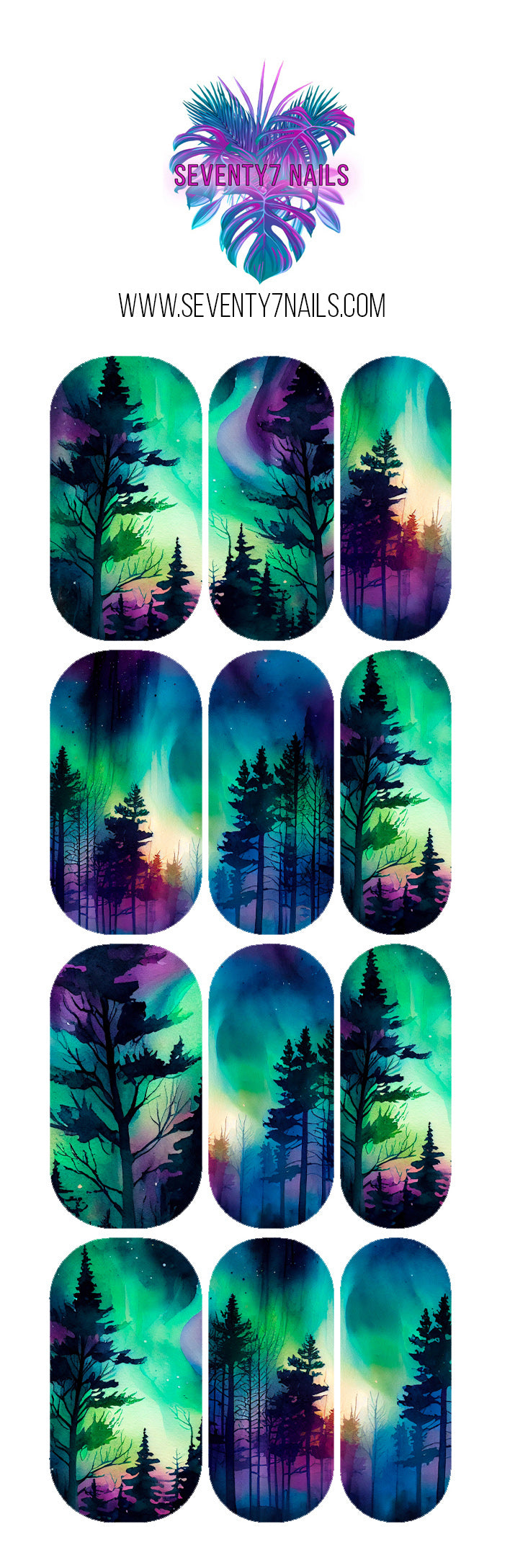 Waterslide Nail Decals - Northern Lights