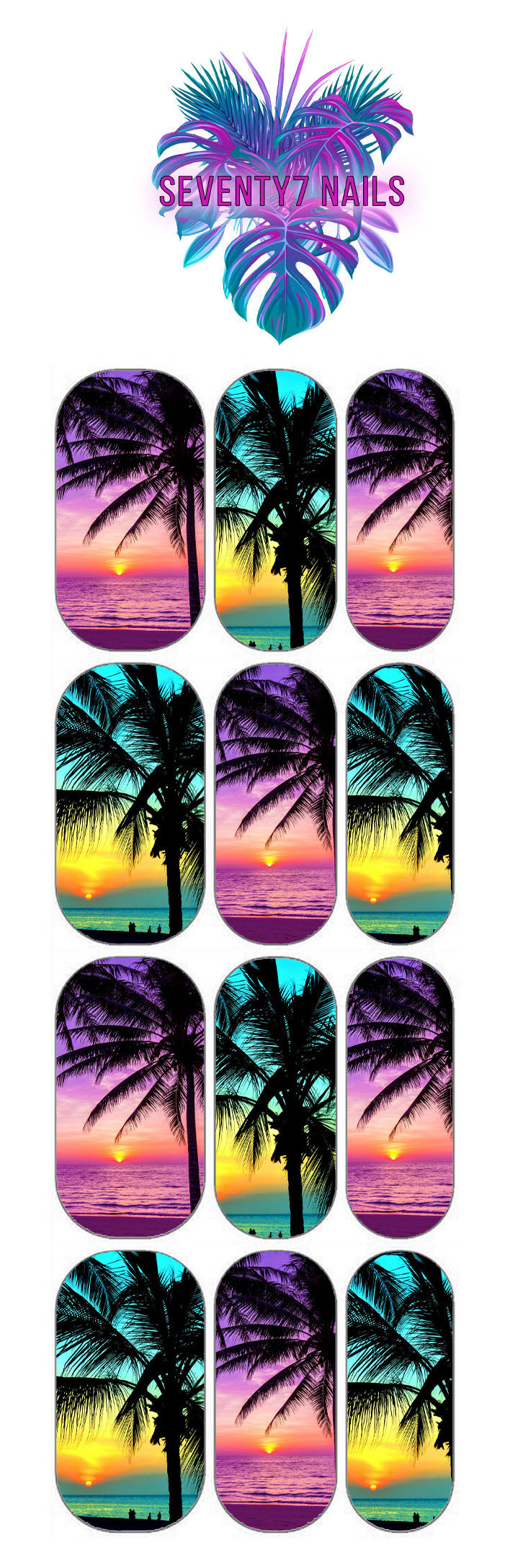 Waterslide Nail Decals - Palm Trees