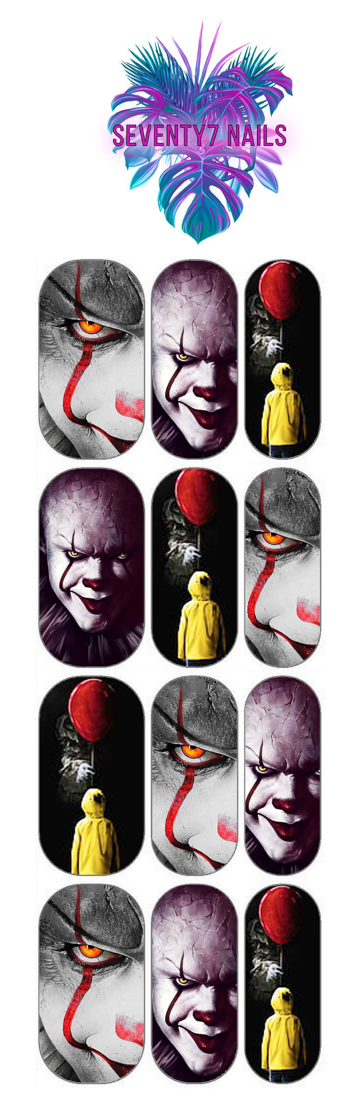 Waterslide Nail Decals - Pennywise
