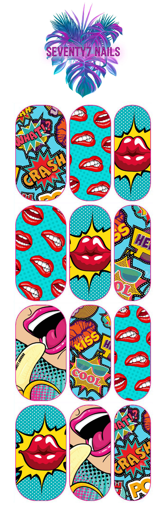 Waterslide Nail Decals - Pop Art