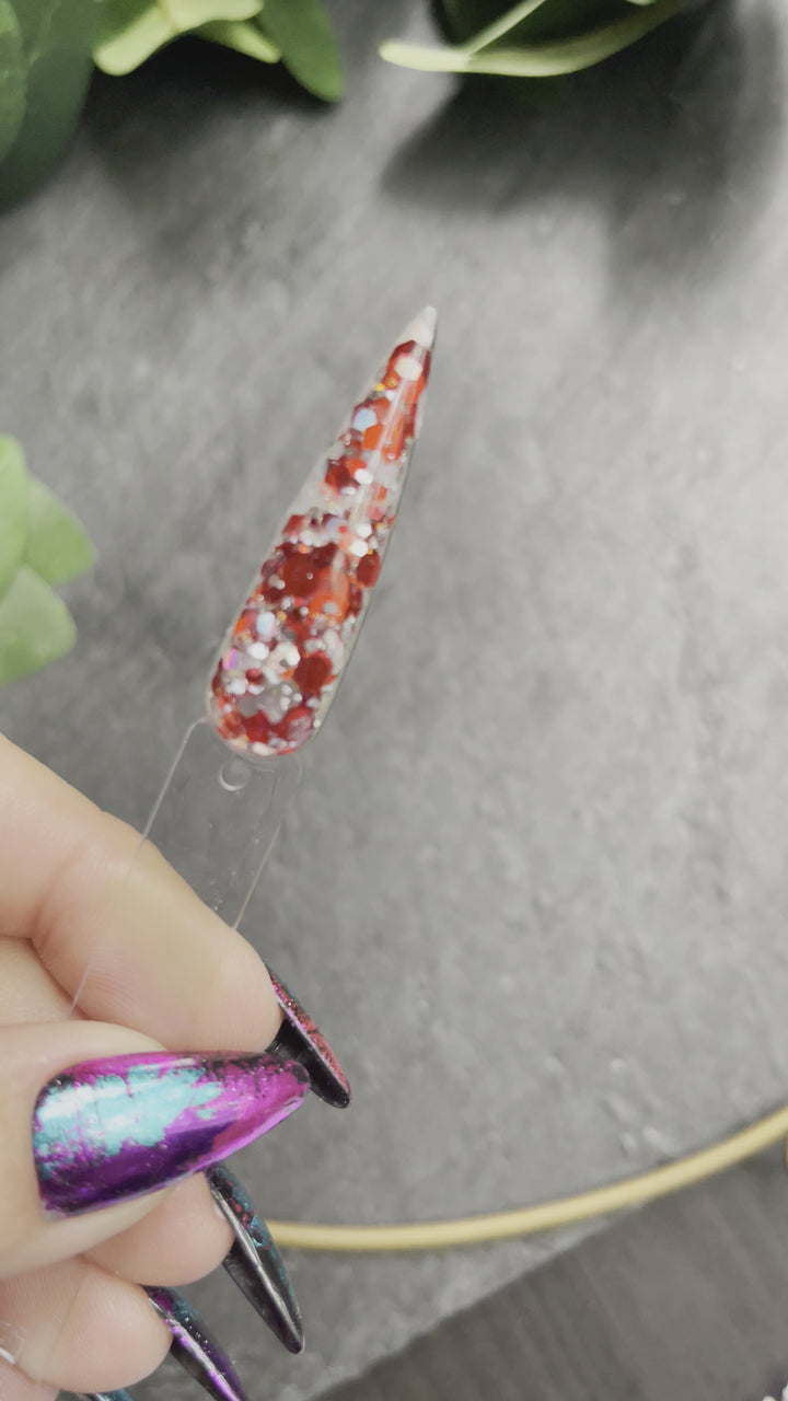 Hand Mixed Acrylic Glitter Mixes - Cherry Bomb