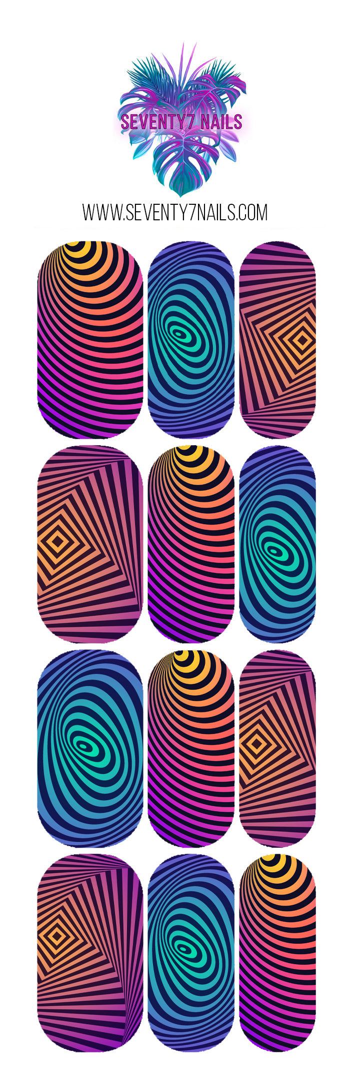 Waterslide Nail Decals - Rainbow Illusion