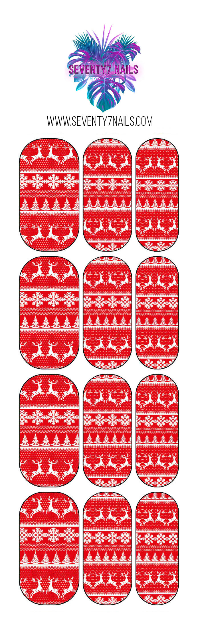 Waterslide Nail Decals - Red Sweater