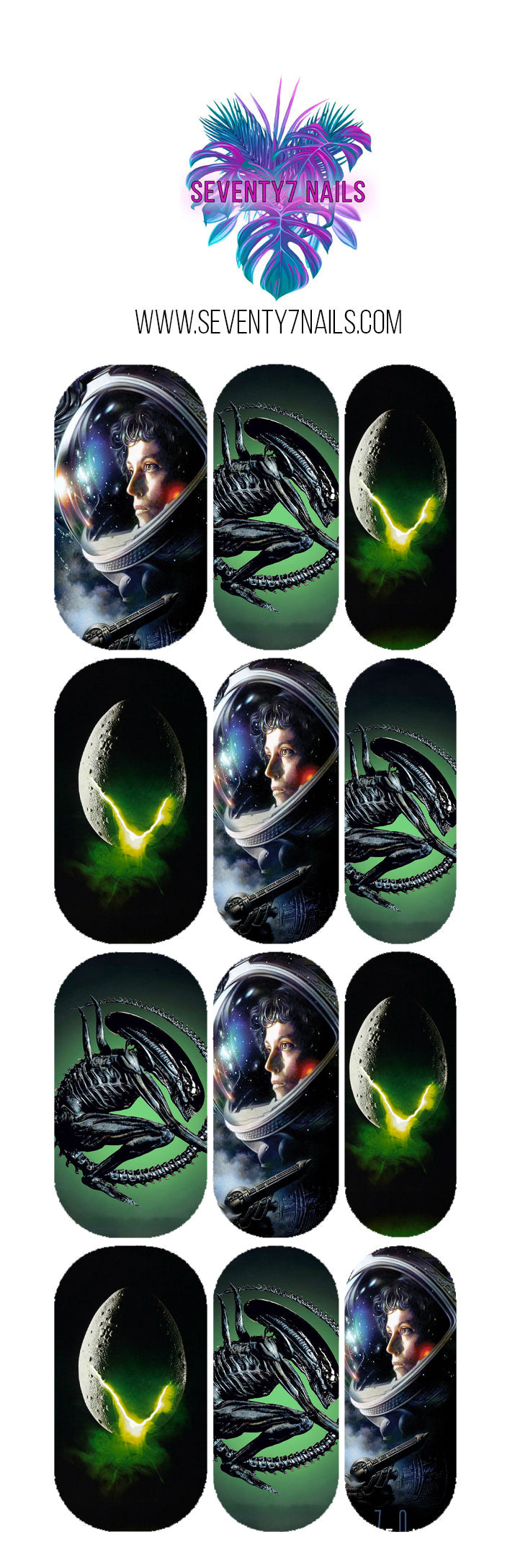 Waterslide Nail Decals - Alien Movie