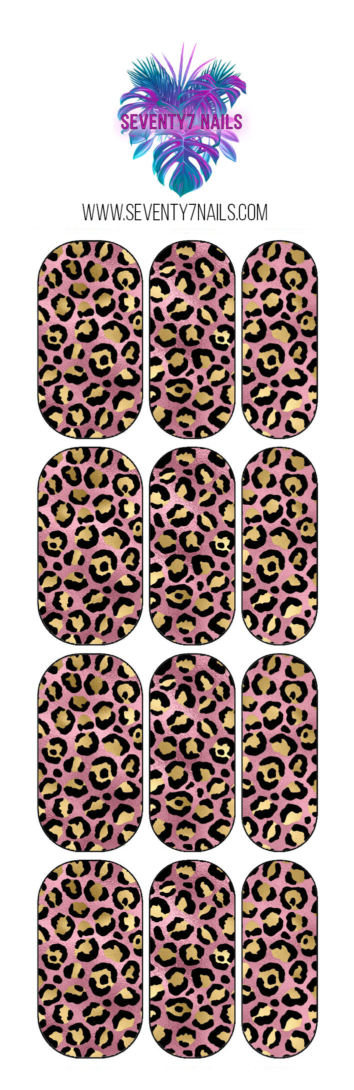 Waterslide Nail Decals - Rose gold Leopard