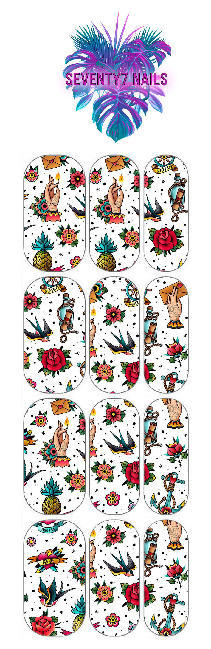Waterslide Nail Decals - Tattoo You