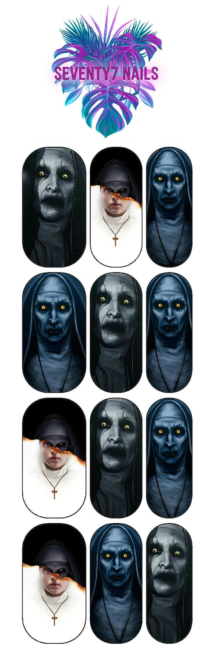 Waterslide Nail Decals - The Nun