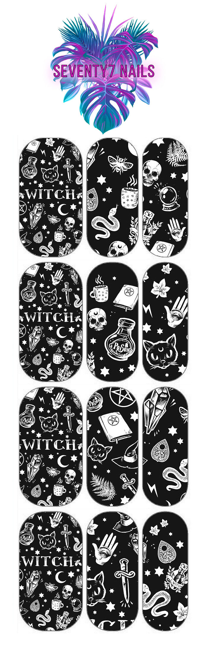 Waterslide Nail Decals - Witchy