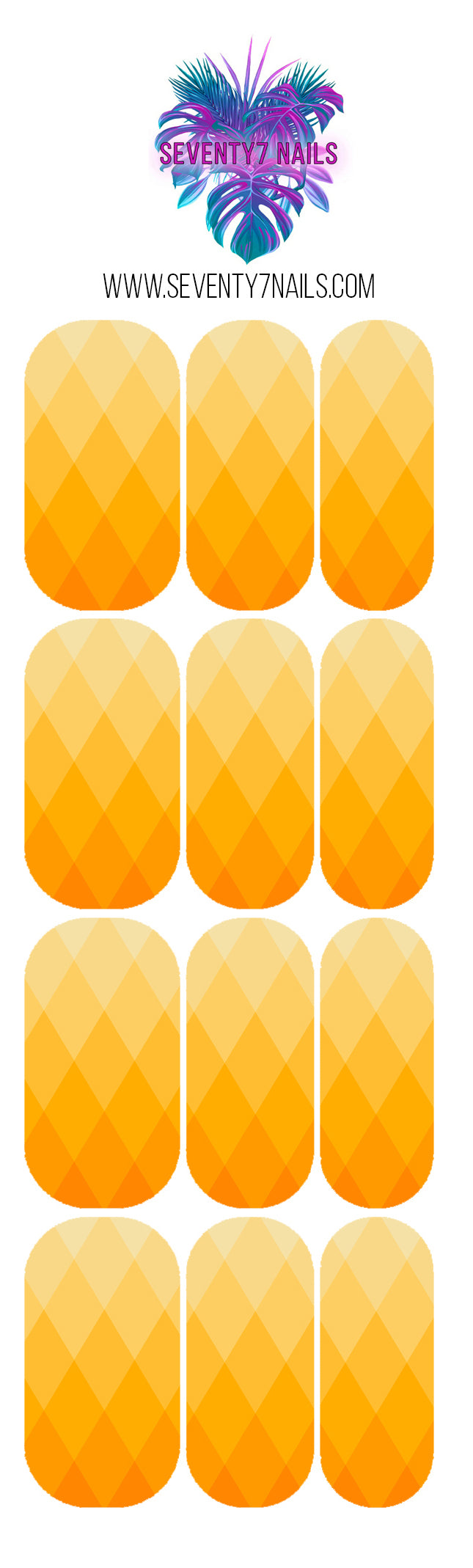 Waterslide Nail Decals - Diamond Ombre Yellow