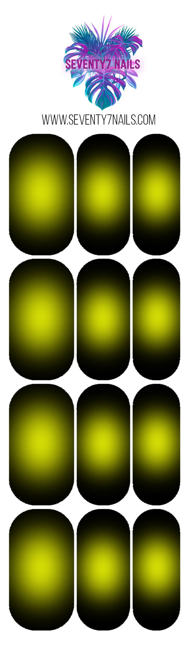 Waterslide Nail Decals - Aura - Yellow on Black